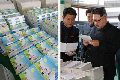 组图:金正恩视察"蒲公英作业本工厂" 称赞产品设计用心